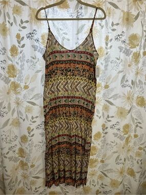 O'Neill Multicolor Boho Midi Dress with Spaghetti Straps